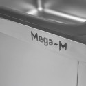 Zlew gastronomiczny Mega-M 160x60x85 cm - logo na froncie obok komory