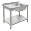 Zlew jednokomorowy Mega-M 100x60x85 cm - widok z przodu pod kątem