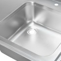 Zlew gastronomiczny Mega-M 100x60x85 cm - komora z odpływem i otwór na baterię
