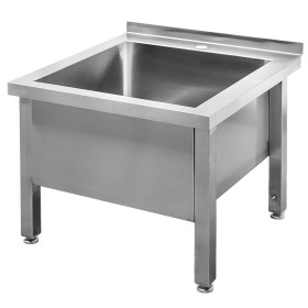 Basen gastronomiczny spawany jednokomorowy niski Mega-M 60x60x50 cm stal nierdzewna