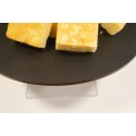 Dysk okrągły z plexi round + fix 200 mm - ciemny blat z ciastem na przezroczystej podstawie