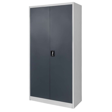 Szafa biurowa metalowa na dokumenty Mega-M pełne drzwi S-90 cm G-40 cm H-185 cm szara grafitowy front kreuj swój biznes z Wyposażenie sklepów i instytucji  - Kreuj swój biznes z 4store.pl