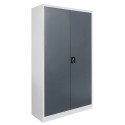 Szafa metalowa Mega-M 100x40x185 cm - widok z przodu pod kątem, zamknięte drzwi