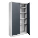 Szafa metalowa na dokumenty Mega-M 100x40x185 cm - otwarte prawe drzwi, widok na regulowane półki