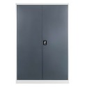 Szafa metalowa na dokumenty 120x40x185 cm - widok z przodu, zamknięte drzwi z zamkiem