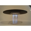 Dysk okrągły z plexi 250 mm dark smoke - widok z boku na podstawie