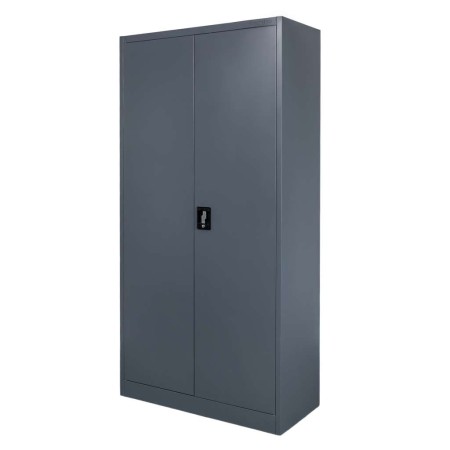 Szafa biurowa metalowa na dokumenty FURVERO pełne drzwi S-90 cm G-40 cm H-185 cm grafitowa kreuj swój biznes z Wyposażenie sklepów i instytucji  - Kreuj swój biznes z 4store.pl