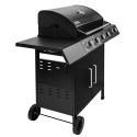 Grill gazowy 4+1 ze stolikiem bocznym - widok z przodu pod kątem