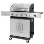 Grill ogrodowy gazowy Mega-M 4+1 ze stolikiem bocznym z pokrywą i drzwiczkami ze stali nierdzewnej reduktor + wąż gazowy kreuj swój biznes z Wyposażenie sklepów i instytucji  - Kreuj swój biznes z 4store.pl