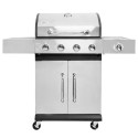 Grill gazowy Mega-M 4+1 ze stolikiem bocznym - widok z przodu