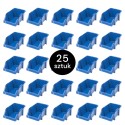Pojemnik magazynowy kuweta warsztatowa Mega-M 15,5x25x12 cm plastikowy niebieski S - zestaw 25 szt