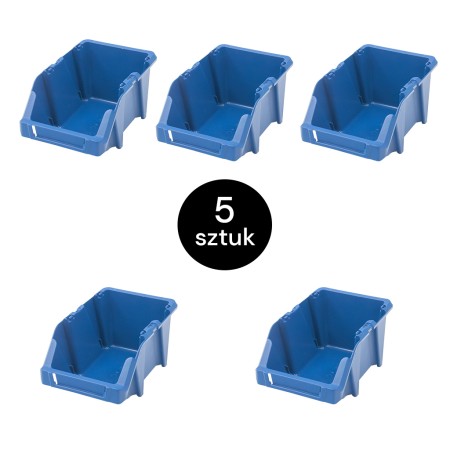 Pojemnik magazynowy kuweta warsztatowa Mega-M 20x30x13 cm plastikowy niebieski M - zestaw 5 szt. kreuj swój biznes z Wyposażenie sklepów i instytucji  - Kreuj swój biznes z 4store.pl