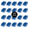 Pojemnik magazynowy kuweta warsztatowa Mega-M 20x30x13 cm plastikowy niebieski M - zestaw 20 szt