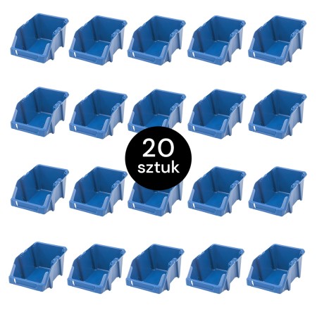 Pojemnik magazynowy kuweta warsztatowa Mega-M 20x30x13 cm plastikowy niebieski M - zestaw 20 szt. kreuj swój biznes z Wyposażenie sklepów i instytucji  - Kreuj swój biznes z 4store.pl