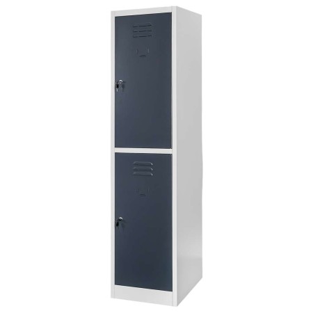 Szafka skrytkowa BHP Mega-M 2 skrytki 40x50x180 cm szara grafitowy front kreuj swój biznes z Wyposażenie sklepów i instytucji  - Kreuj swój biznes z 4store.pl