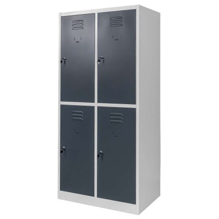 Szafka skrytkowa BHP Mega-M 4 skrytki 80x50x180 cm szara grafitowy front kreuj swój biznes z Wyposażenie sklepów i instytucji  - Kreuj swój biznes z 4store.pl
