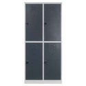 Szafka skrytkowa BHP 4 skrytki 80x50x180 cm - widok z przodu, zamknięte drzwi