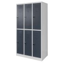 Szafka skrytkowa BHP Mega-M 6 skrytek 90x50x180 cm szara grafitowy front