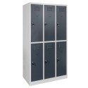 Szafka skrytkowa BHP 6 skrytek 90x50x180 cm - widok z przodu pod kątem