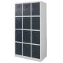 Szafka skrytkowa BHP Mega-M 12 skrytek 90x50x180 cm szara grafitowy front kreuj swój biznes z Wyposażenie sklepów i instytucji  - Kreuj swój biznes z 4store.pl