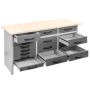 Stół warsztatowy z 15 szufladami Mega-M HANDYMAN S-160 cm G-60 cm H-85 cm grafit kreuj swój biznes z Wyposażenie sklepów i instytucji  - Kreuj swój biznes z 4store.pl