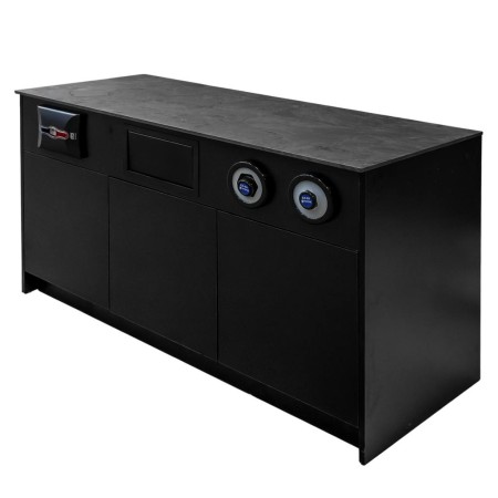 Szafka pod ekspres do kawy tip-on blat slim-line Mega-M L-154 cm G-60 cm H-92 cm czarny kreuj swój biznes z Wyposażenie sklepów i instytucji  - Kreuj swój biznes z 4store.pl