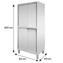 Szafa przelotowa Mega-M 80x50x200 cm - widok z przodu z wymiarami