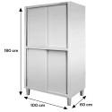 Szafa gastronomiczna Mega-M 100x60x180 cm - widok z przodu z wymiarami