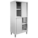 Szafa gastronomiczna 80x60x200 cm - widok z boku, drzwi przesuwne i półki