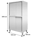 Szafa gastronomiczna Mega-M 100x60x200 cm - widok z przodu z wymiarami