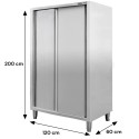 Szafa gastronomiczna 120x60x200 cm - widok z przodu z wymiarami