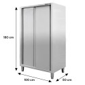 Szafa gastronomiczna Mega-M 100x50x180 cm - widok z przodu z wymiarami