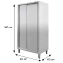 Szafa gastronomiczna Mega-M 80x60x180 cm - widok z boku z wymiarami
