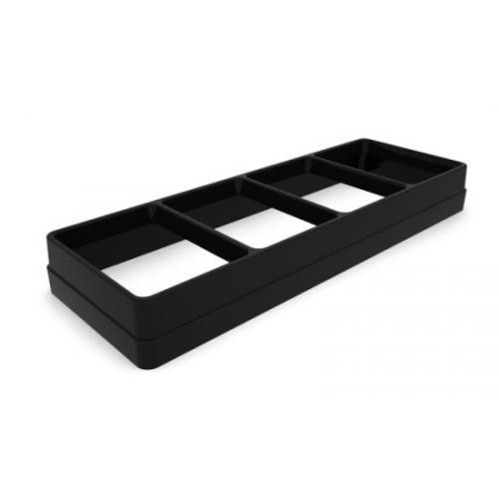 Podstawka na pojemnik na sałatki, Hips Black,Holder - 4 x 1,5L, 820x275 mm - H 100 mm Dupont Pojemniki z plexi - 4store.pl
