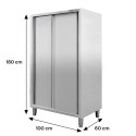 Szafa gastronomiczna Mega-M 100x60x180 cm - widok z przodu z wymiarami