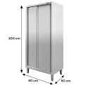 Szafa przelotowa Mega-M 80x50x200 cm - widok z przodu z wymiarami