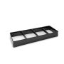 Podstawka na pojemnik na sałatki, Hips Black,Holder - 4 x 1,5L, 820x275 mm - H 100 mm Dupont Pojemniki z plexi - 4store.pl