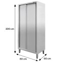 Szafa gastronomiczna Mega-M 80x60x200 cm - widok z przodu z wymiarami