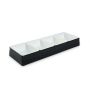 Podstawka na pojemnik na sałatki, Hips Black,Holder - 4 x 1,5L, 820x275 mm - H 100 mm Dupont Pojemniki z plexi - 4store.pl