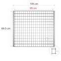 Krata pomostowa WEMA 99x89,5 cm do regału - rysunek techniczny z wymiarami oczka