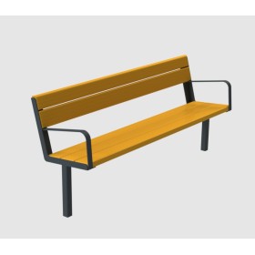 Ławka Sentra III 180 cm deski świerkowe lakierowane, stalowa