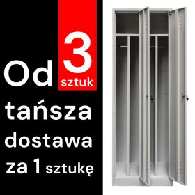 Szafka BHP ubraniowa Mega-M pracownicza 2-drzwiowa z przegrodami S-60 cm szara WYSYŁKA PALETOWA