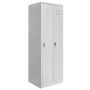 Szafka BHP ubraniowa Mega-M pracownicza 2-drzwiowa z przegrodami S-60 cm szara WYSYŁKA PALETOWA kreuj swój biznes z Wyposażenie sklepów i instytucji  - Kreuj swój biznes z 4store.pl