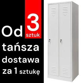 Szafka BHP ubraniowa Mega-M pracownicza 2-drzwiowa S-60 cm szara WYSYŁKA PALETOWA