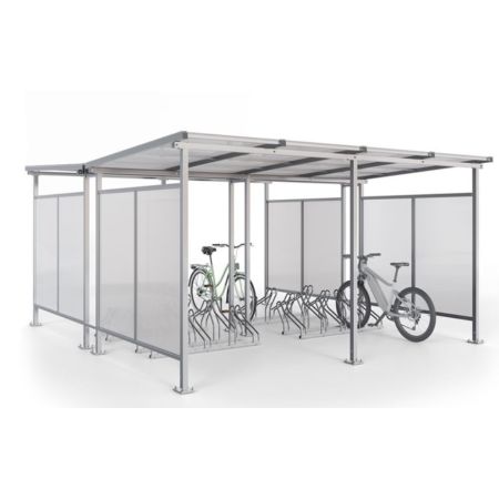 Wiata rowerowa "Zorza II" obustronna na 20 rowerów / 420cm kreuj swój biznes z Wyposażenie sklepów i instytucji  - Kreuj swój biznes z 4store.pl