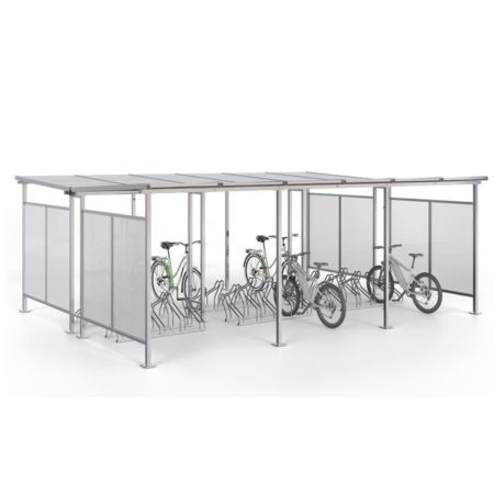 Wiata rowerowa "Zorza II" obustronna na 30 rowerów / 630cm kreuj swój biznes z Wyposażenie sklepów i instytucji  - Kreuj swój biznes z 4store.pl