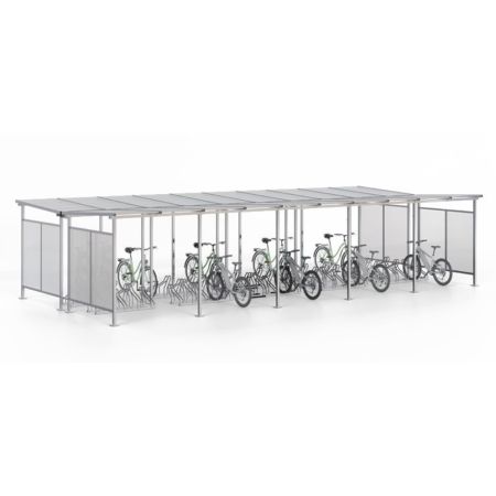 Wiata rowerowa "Zorza II" obustronna na 50 rowerów / 1050cm kreuj swój biznes z Wyposażenie sklepów i instytucji  - Kreuj swój biznes z 4store.pl