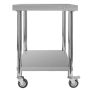 Stół gastronomiczny ze stali nierdzewnej mobilny z półką Mega-M X STANDARD 60x60x85 cm kreuj swój biznes z Wyposażenie sklepów i instytucji  - Kreuj swój biznes z 4store.pl