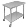 Stół gastronomiczny ze stali nierdzewnej mobilny z półką Mega-M X STANDARD 80x60x85 cm kreuj swój biznes z Wyposażenie sklepów i instytucji  - Kreuj swój biznes z 4store.pl