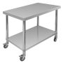 Stół gastronomiczny ze stali nierdzewnej mobilny z półką Mega-M X STANDARD 100x60x85 cm kreuj swój biznes z Wyposażenie sklepów i instytucji  - Kreuj swój biznes z 4store.pl